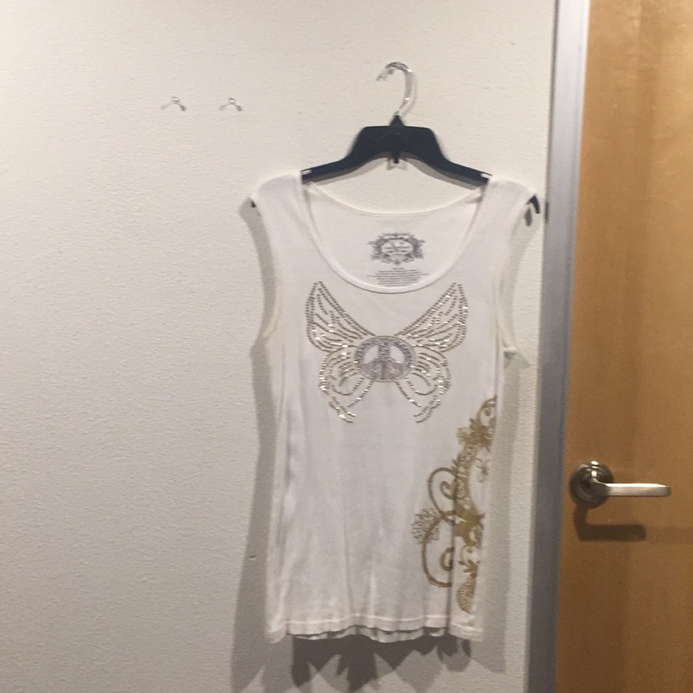 Cristina V white beaded tank top